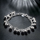 925 Silver Bell Charm Bracelet Women Engagement Jewelry