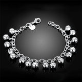 925 Silver Bell Charm Bracelet Women Engagement Jewelry