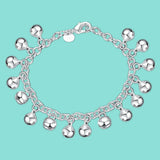 925 Silver Bell Charm Bracelet Women Engagement Jewelry