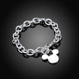 925 Silver Mickey Charm Bracelet Jewelry For Women