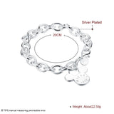 925 Silver Mickey Charm Bracelet for Women Girl