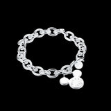 925 Silver Mickey Charm Bracelet for Women Girl