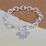 925 Silver Mickey Charm Bracelet Jewelry For Women