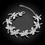 925 Silver Dragonfly Bracelet Chain Women Charm Bracelet Silver Jewelry