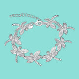 925 Silver Dragonfly Bracelet Chain Women Charm Bracelet Silver Jewelry