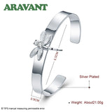 925 Silver Dragonfly Cuff Bracelet Bangle Wedding Party Jewelry