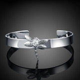 925 Silver Dragonfly Cuff Bracelet Bangle Wedding Party Jewelry