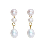 925 Silver Freshwater Pearl Drop Earrings For Women Wedding Jewelry