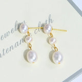 925 Silver Freshwater Pearl Drop Earrings For Women Wedding Jewelry