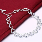 925 Silver Heart Bracelet For Women Chain Bracelets