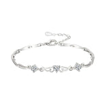 925 Silver Heart Shape Zircon Bracelet for Women