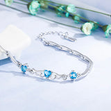 925 Silver Heart Shape Zircon Bracelet for Women