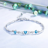 925 Silver Heart Shape Zircon Bracelet for Women