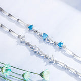 925 Silver Heart Shape Zircon Bracelet for Women