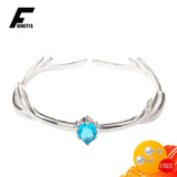 925 Silver Water Drop Sapphire Elk Bracelet Women Wedding Party
