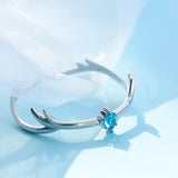 925 Silver Water Drop Sapphire Elk Bracelet Women Wedding Party