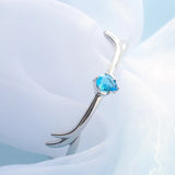 925 Silver Water Drop Sapphire Elk Bracelet Women Wedding Party