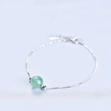 925 Silver Bracelet with Created Crystal Gemstone for Party