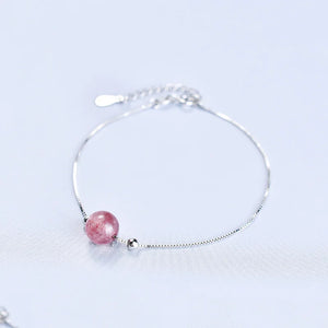 925 Silver Bracelet with Created Crystal Gemstone for Party