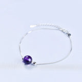 925 Silver Bracelet with Created Crystal Gemstone for Party