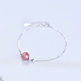 925 Silver Bracelet with Created Crystal Gemstone for Party