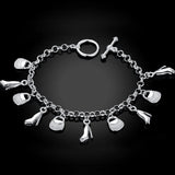 925 Silver High Heels Bag Chain Bracelet For Women