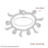 925 Silver High Heels Bag Chain Bracelet For Women