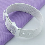 925 Silver Mesh Strap Bracelet for Women Wedding Party Gift