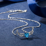925 Silver Sapphire Zircon Necklace Pendant