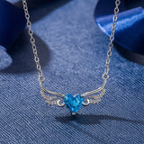925 Silver Sapphire Zircon Necklace Pendant
