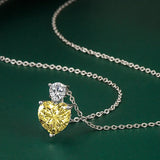 925 Silver Heart Shape Pendant Necklace with Zircon Gemstone