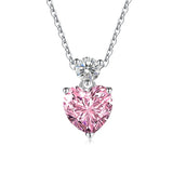 925 Silver Heart Shape Pendant Necklace with Zircon Gemstone