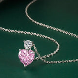 925 Silver Heart Shape Pendant Necklace with Zircon Gemstone