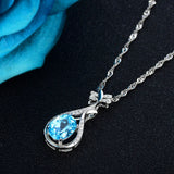 925 Silver Necklace with Zircon Gemstone for Women