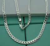 925 Silver Necklace 5MM Sideways Men&Women Necklace Wedding Jewelry