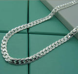 925 Silver Necklace 5MM Sideways Men&Women Necklace Wedding Jewelry