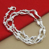 925 Silver Water Drop Necklace Charm Jewelry Wedding