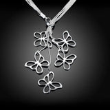 925 Silver Butterfly Pendant Necklace Glamour Jewelry