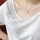 925 Silver Necklace with Simulated Diamond Pendant