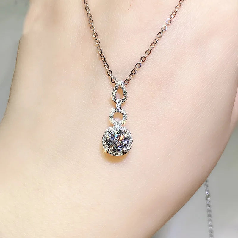925 Silver Necklace with Simulated Diamond Pendant
