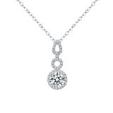 925 Silver Necklace with Simulated Diamond Pendant