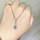 925 Silver Necklace with Simulated Diamond Pendant