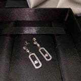 925 Silver Needle Earrings Ring Bracelet Necklace Set for Women