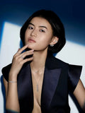 925 Silver Needle Earrings Ring Bracelet Necklace Set for Women