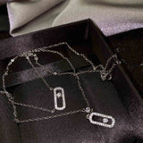 925 Silver Needle Earrings Ring Bracelet Necklace Set for Women