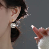 925 Silver Needle Pearl Stud Earrings for Women