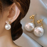 925 Silver Needle Pearl Stud Earrings for Women
