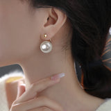 925 Silver Needle Pearl Stud Earrings for Women