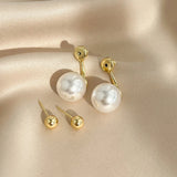 925 Silver Needle Pearl Stud Earrings for Women