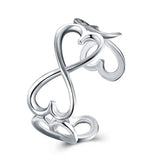 925 Silver Heart Bangle Bracelet - Women's Jewelry Gift